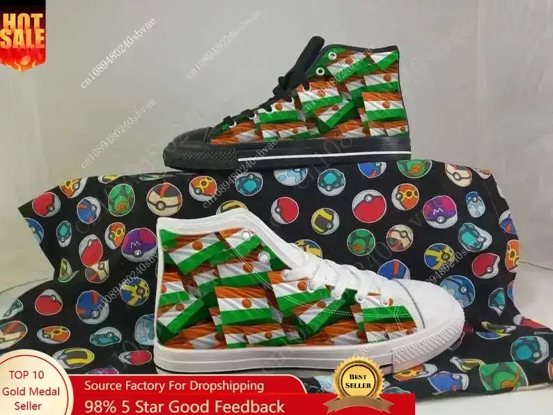 

Niger Flag High Top Shoes Mens Womens Teenager Sneakers Canvas High Quality Outdoor Daily Sneaker Custom Made Couple Shoe