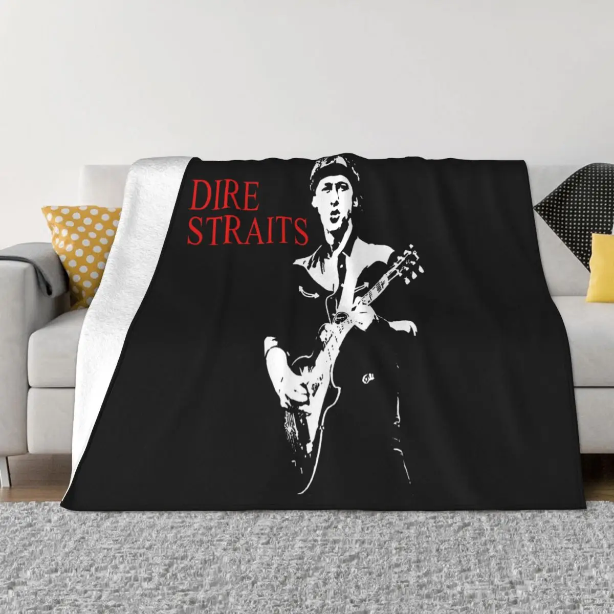 Dire Straits Mark Knopfler Mens Black Swea Size S M L Xl3Xl3Xl Pure Vintage Kawaii Throw Blanket