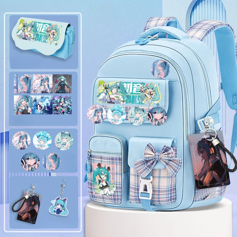 Hatsune Miku Kawaii cute two-dimensional animation peripheral cartoon print student large-capacity decompression zipper backpack