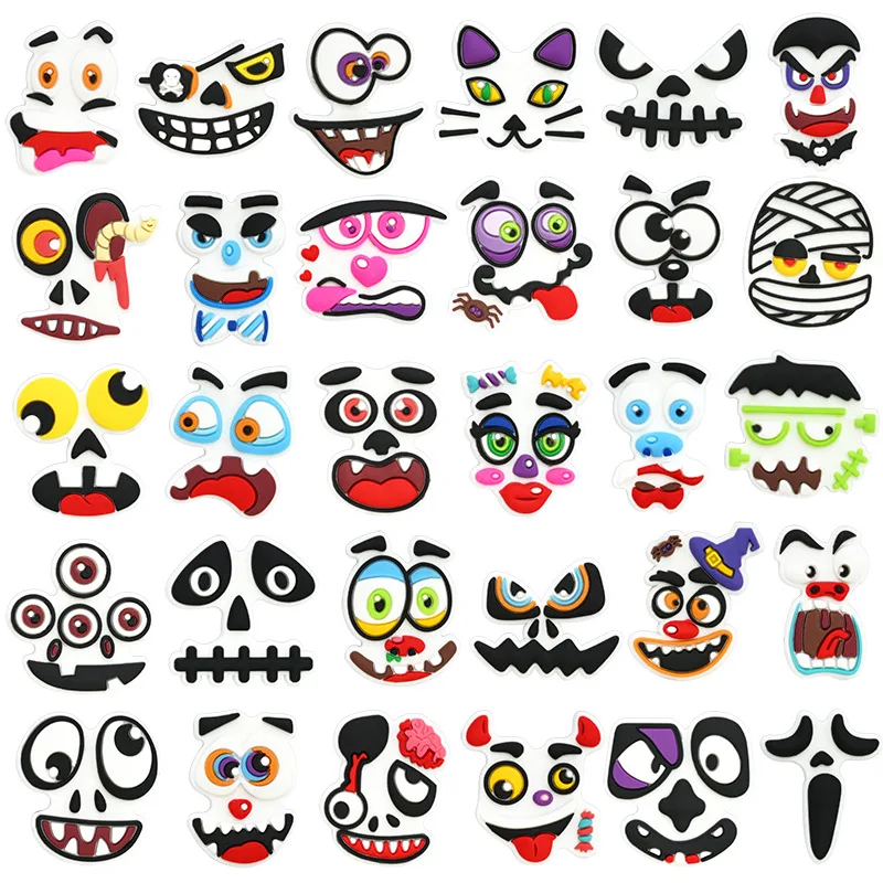 funny monster series PVC shoe Charms Slippers Buckle combination Fit Wristbands accessories Decoration Bands gift unisex party