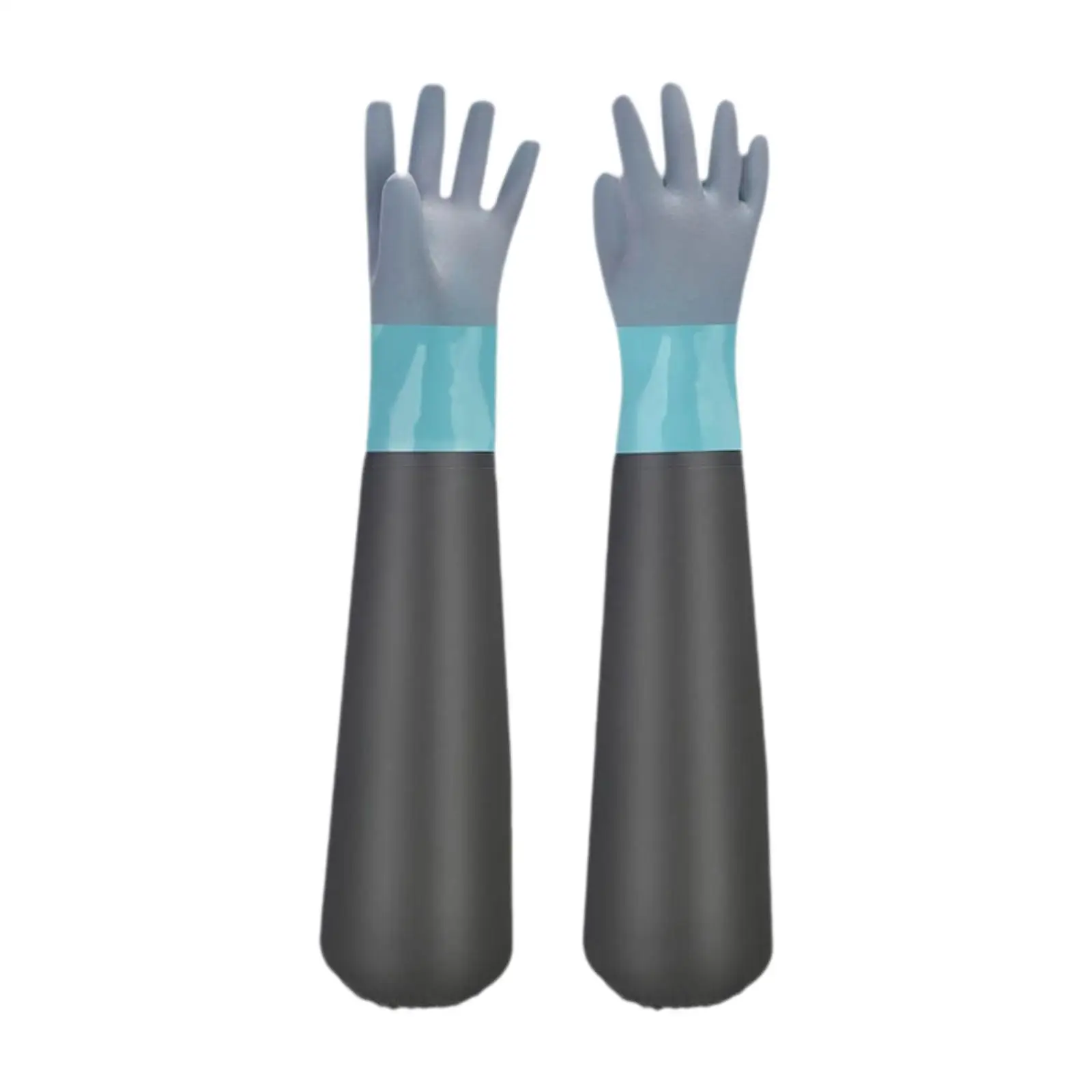 Pond Gloves Nonslip Elbow Length Long Sleeve Gloves Waterproof Long Rubber Gloves for Machinery Cleaning Farm Worker Women Men