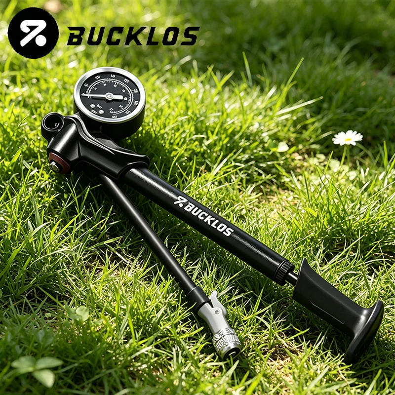 

BUCKLOS 400PSI Bicycle Air Pump 300PSI Bike Shock Pump with Pressure Gauge Schrader Presta Cycling Hand Air Pump Bike Inflator