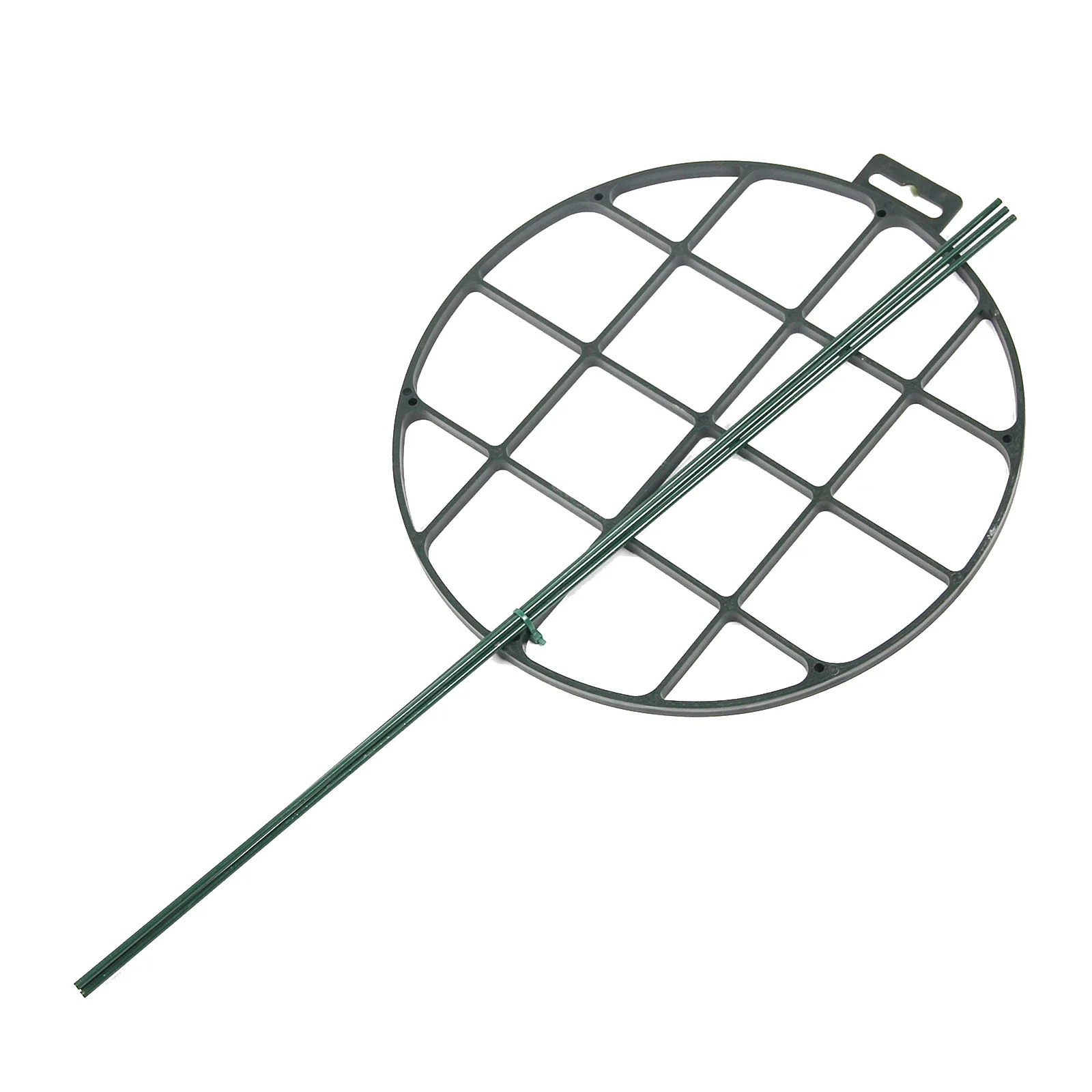 

Plastic Plant Support Ring, Green Plastic Floral Holder, 32cm Diameter 60cm High Detachable Design Sturdy for Multiple Plants