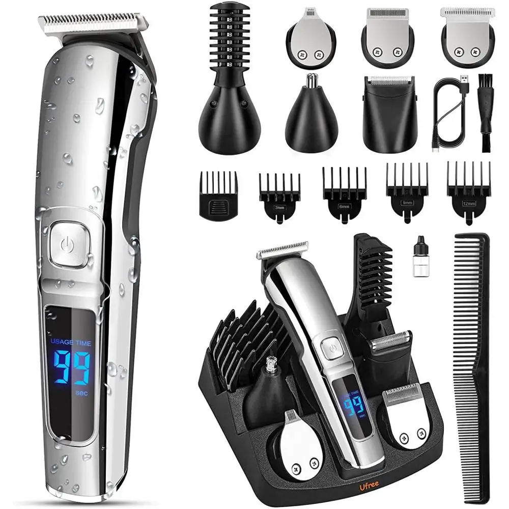 

New Professional Digital Hair Trimmer Machine Rechargeable Electric Hair Clipper Men's Cordless Haircut Adjustable Ceramic Blade