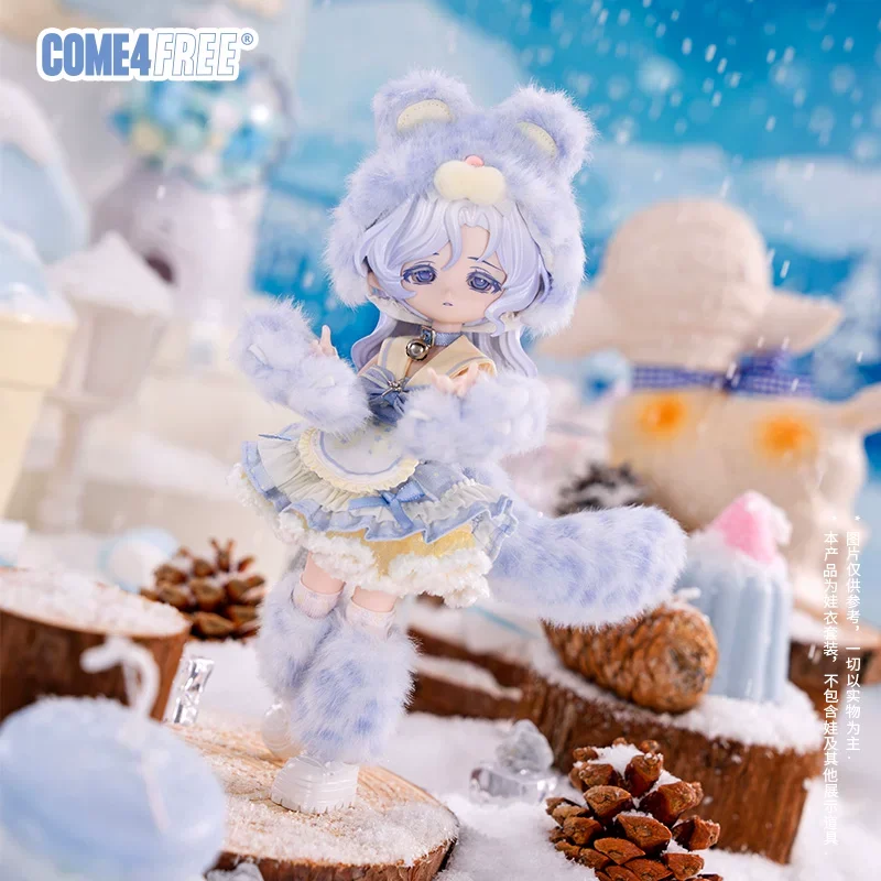 COME4FREE Bjd Clothes Ob11 Doll Outfit Blue White Lace Trim Cape Fairy Tale Series Canghen Covenant Clothing Set For Collectors view 4
