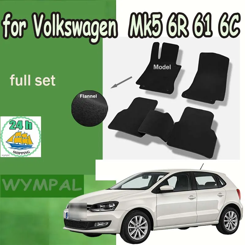 

Flannel Car Floor Mats For Volkswagen Mk5 6R 61 6C 2010~2017 Auto Carpets Rugs Panel Pad Premium