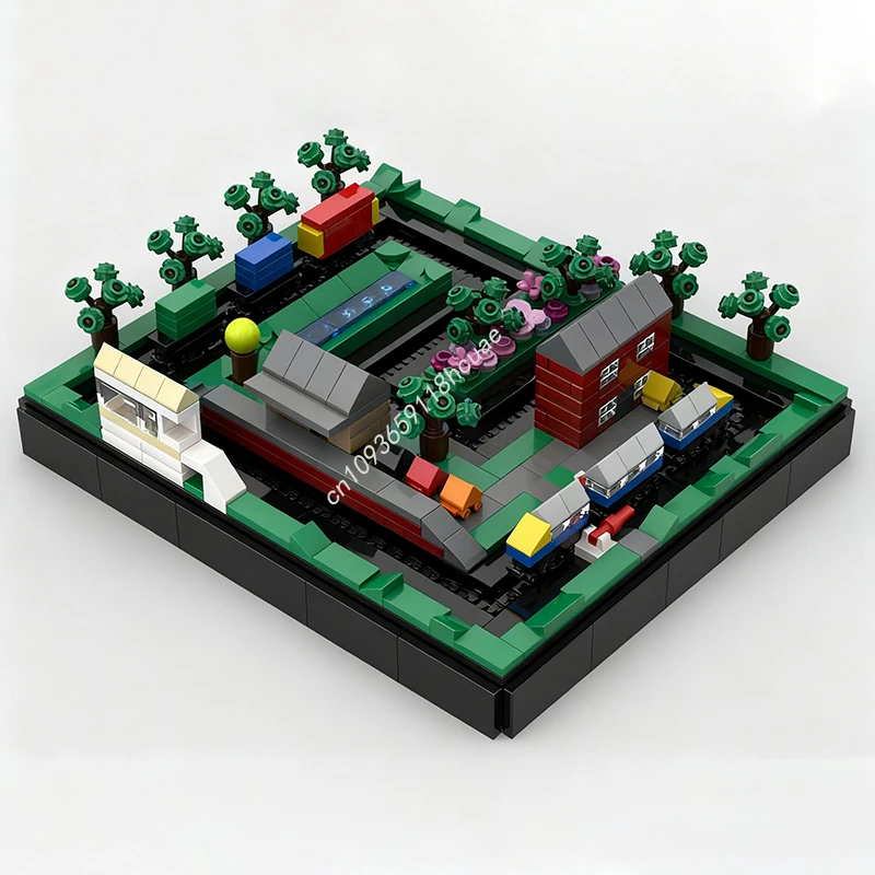 797 stks MOC Miniatuur Werkmodus Trein Model bouwstenen Monteren Kinderen Baksteen speelgoed Architectuur kerstcadeaus