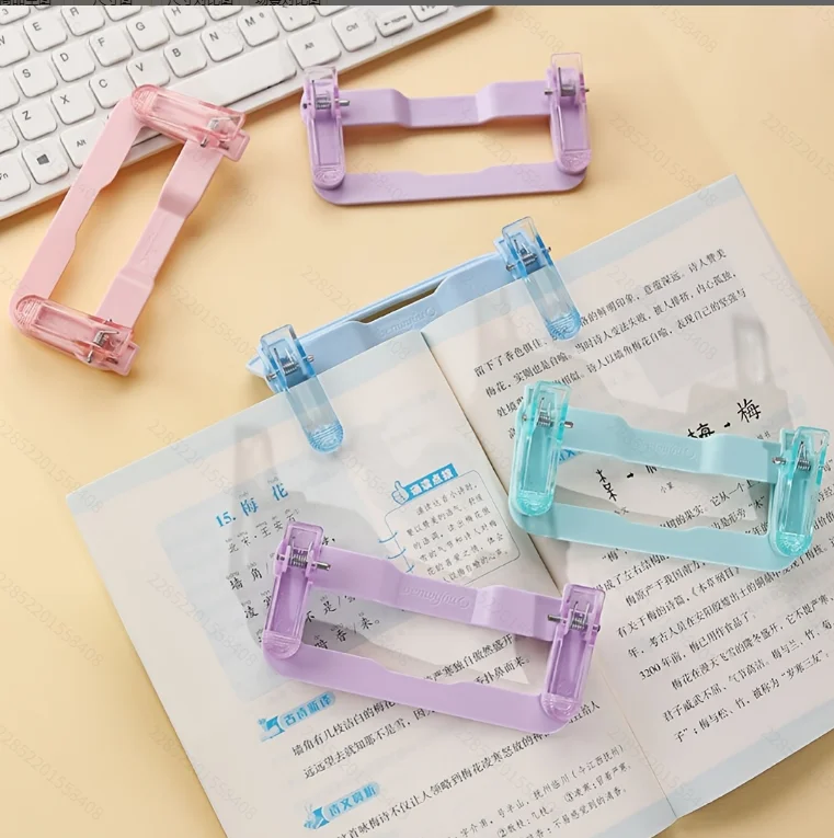1pc Folding Book Holder, Thick and High-Quality PP Reading Stand, Double-Head Clamps, Gift for Reading Enthusiasts