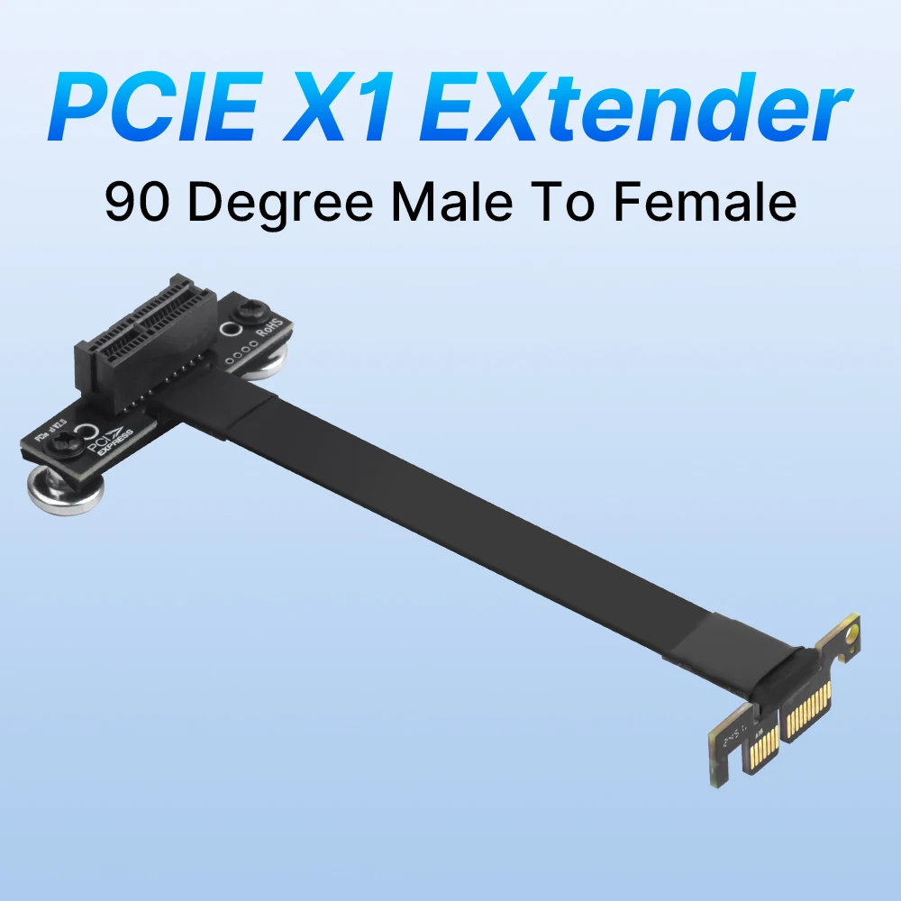 

PCIE 1X To X1 Extender 90 Degree Right Angle Riser Cable PCIE X1 For PCIE WiFi Card/M.2 Adapter/PCIE Card