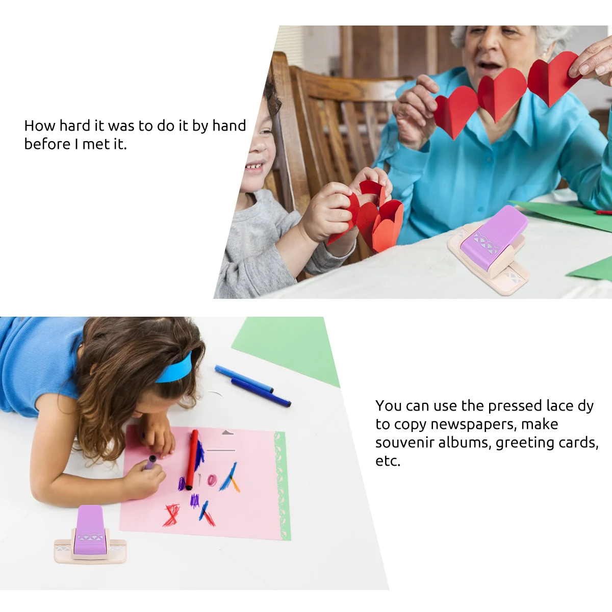 1 قطعة الحرفية # قاطع يدوي صغير منقوش بلون عشوائي لسكرابوكينغ يمكنك صنعه بنفسك ألبوم بطاقة صنع خرامة الورق سكرابوكينغ #3