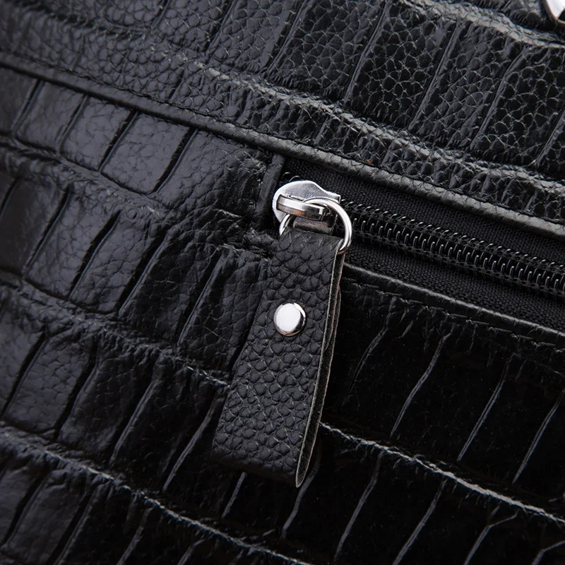 Grande valigetta in vera pelle modello alligatore borsa per laptop da lavoro per uomo e donna borsa a tracolla portatile in pelle di mucca