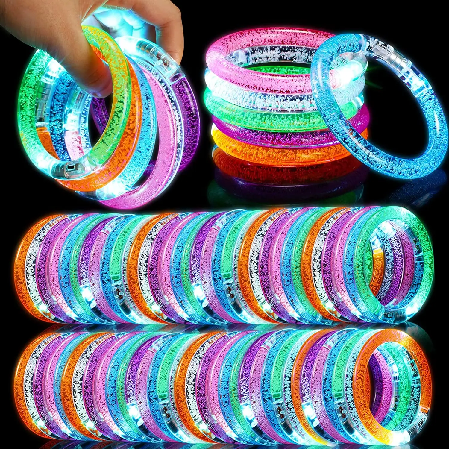 

LED Light Up Toys Glow Sticks Bracelets Glow in The Dark Bracelets LED Bracelets Flashing Light Up Birthday Neon Party Supplies