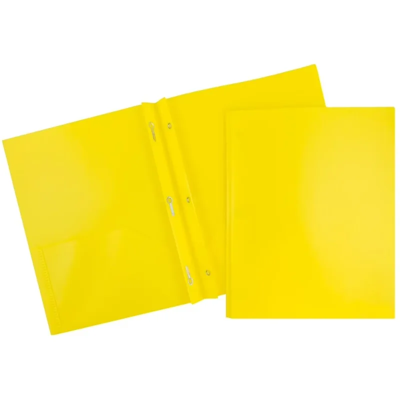 

POP Plastic Folders with Clasps, Yellow, 6 per Pack