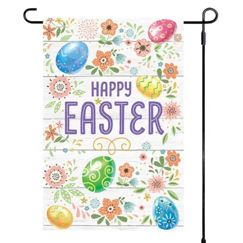 Super Tough Easter Garden Flag - Happy Easter - 12in x 18in KKL AAL HHM WZZ yyi