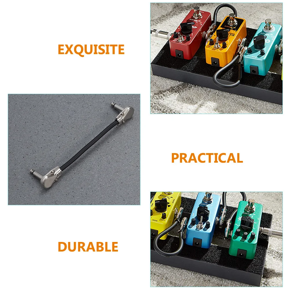 

2pcs Electric Guitar Patch Cables Flat Head Professional Audio Cable For Effector Pedal Bass Instrument Reliable Lightweight