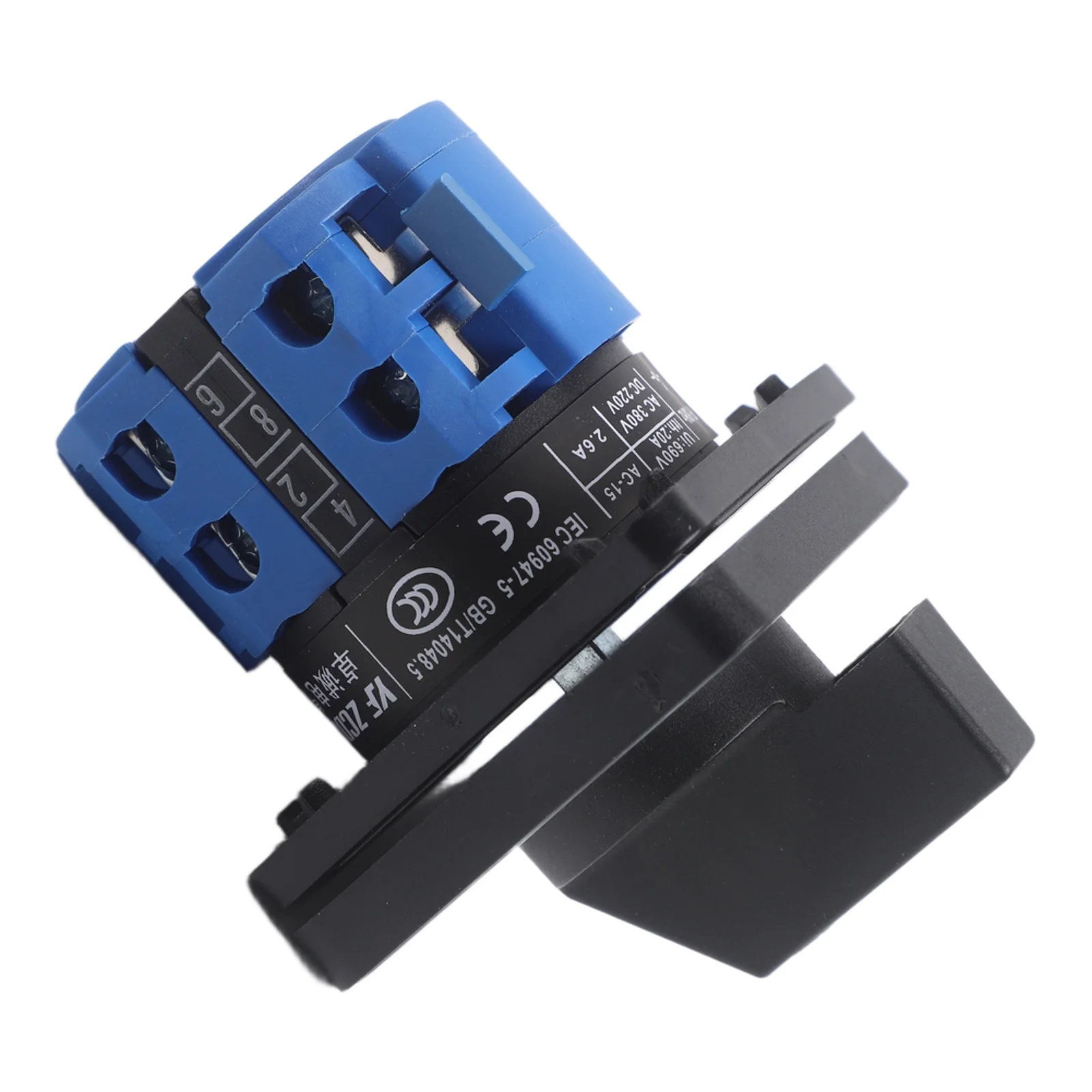 Blue Black Changeover Switch Easy Switching Between Positions Flame Retardant Material Electrical Switch Silver Alloy Contacts