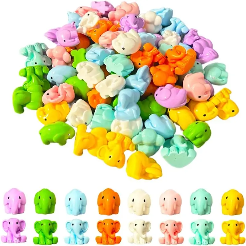 

Premium-Tiny Resin 0.8" Small Elephant Figurines-96 PCS In 8 Colors-For Fairy Garden For Home Decor, DIY Crafts
