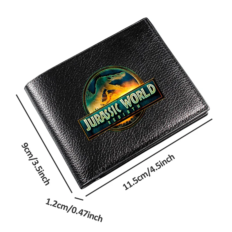 Jurassic World Series กระเป๋าสตางค์พับสั้นร้อนภาพยนตร์ไดโนเสาร์ Park กระเป๋าสตางค์หนัง PU การ์ตูน Man Boy ผู้ถือบัตรของขวัญวันเกิด