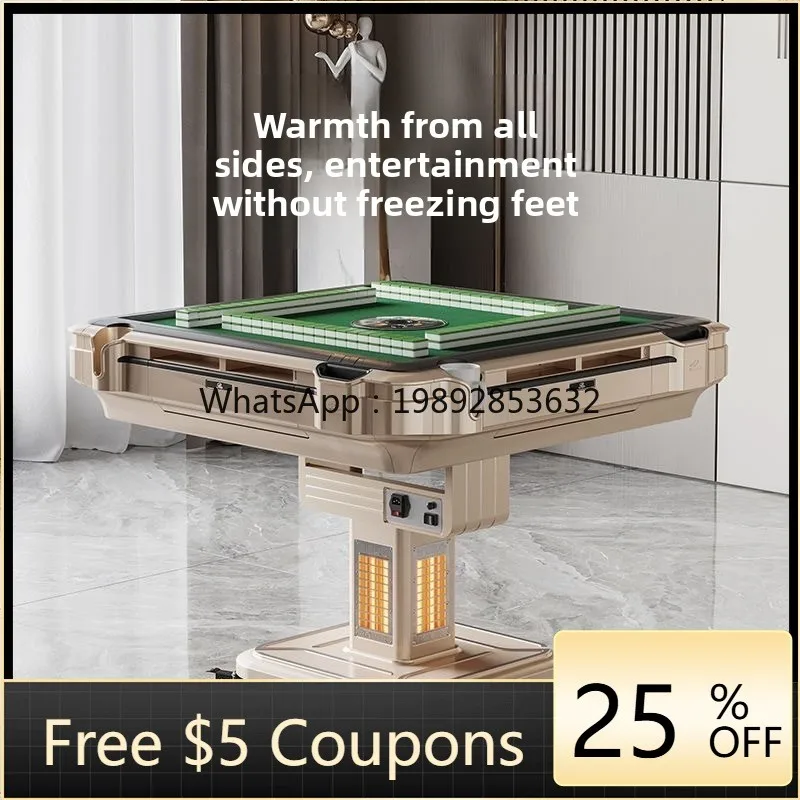 LYY Mahjong Machine Fully Automatic Home Folding Low-Noise Dining Table Dual-Use Heating Roller Coaster Mahjong Table
