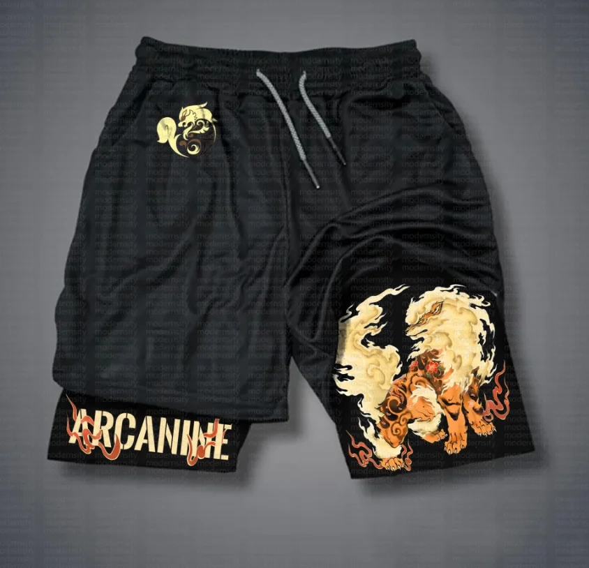 Offizielle Pokémon Anime Kollaboration Sportshorts - Badminton Anime Unisex Kei Style Retro Atmungsaktive Schnelltrocknende Shorts