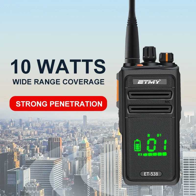 

Long Range IP68 Waterproof 10w High Range Outdoor Construction Talkie Walkie Vhf Uhf 5km Long Distance Two Way Radio ET-538