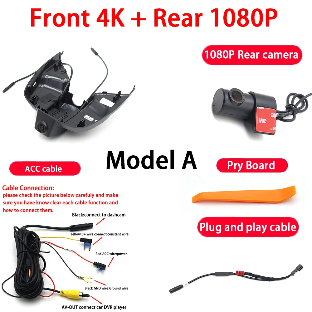 ZJCGO Autokamera 4K Plug and Play Dash Cam Videorecorder Nachtsicht für Ford Focus 4 Mk4 2018 2019 2020 2021 2022 2023 2024 2025 5