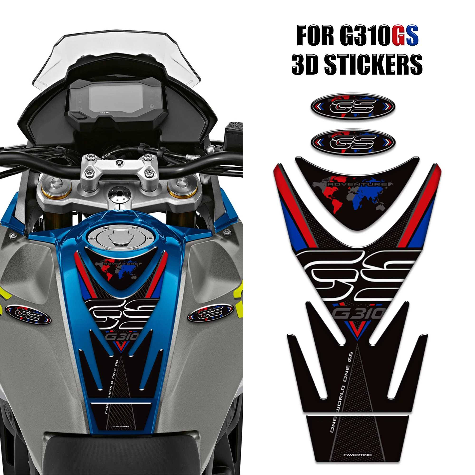 

2017 - 2024 2025 For BMW G 310 GS G310GS G310 Adventure ADV Tank Pad Gas Fuel Oil Knee Stickers Decals Fairing Fender Protector