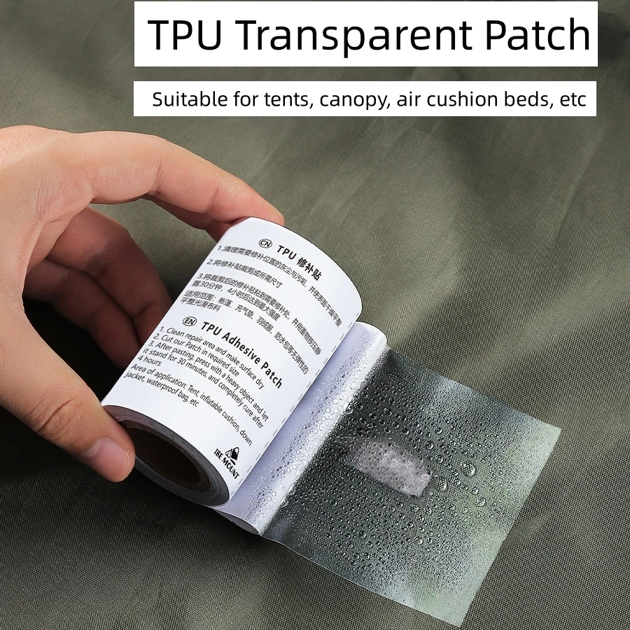 Transparente TPU Tent Repair Sticker, Patch para Raincoat Natação Círculo, Colar de reparo de produto inflável