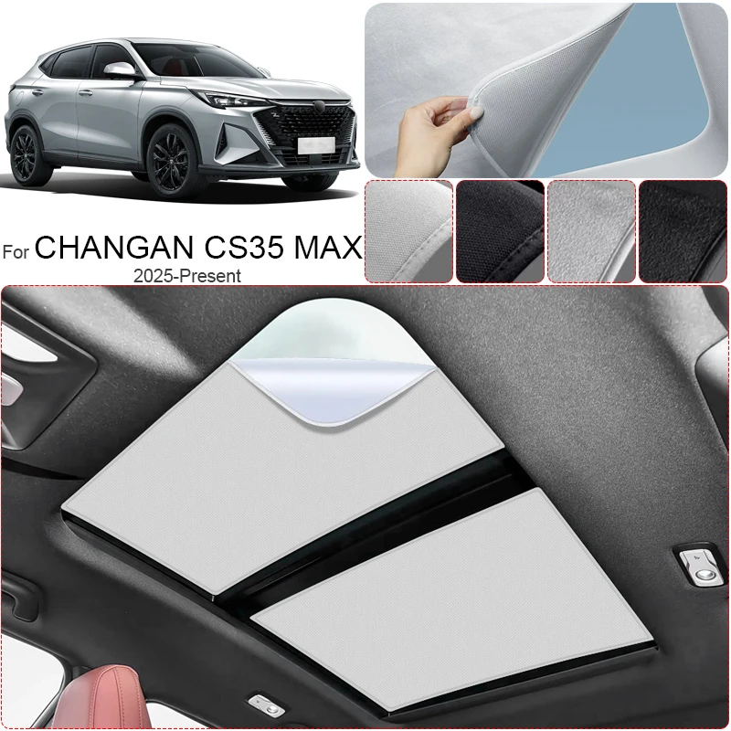 Für CHANGAN CS35 MAX X5 PLUS 2023: Auto-Sonnenblende aus Wildleder-Gewebe mit UV-Schutz und elektrostatischer Adsorption für Schiebedach – Wärmeisolierung für Dachfenster