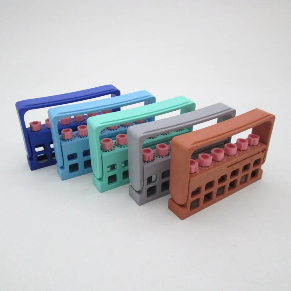 6 Holes Design Endo File Counter Rack Scale Measuring Mark High Temp Resistant Dental Instrument Box Autoclavable Material