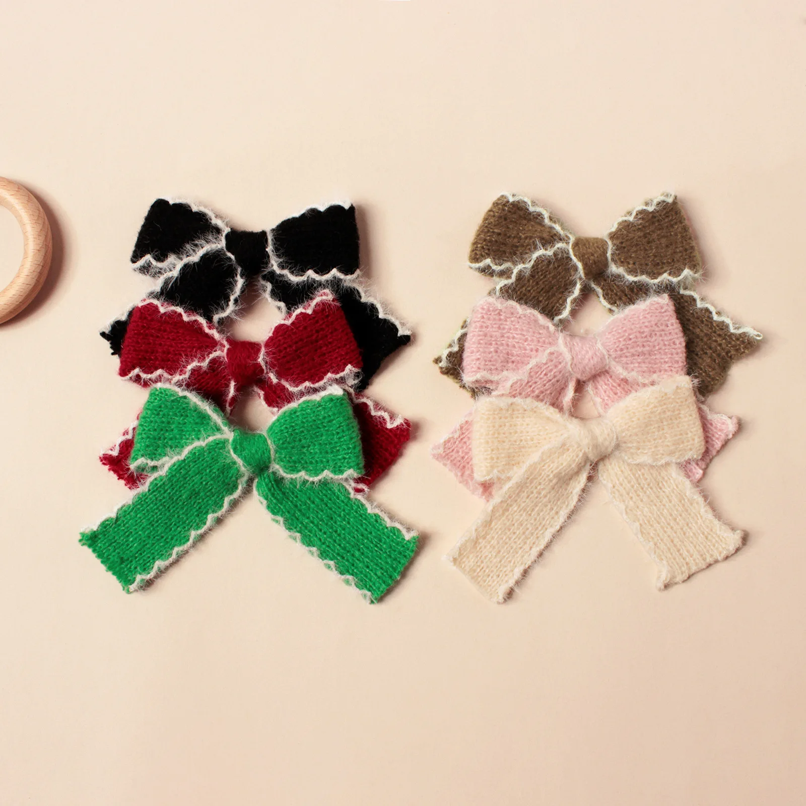 

2pcs Knitted Wool Bow Baby Hairpin Girl Bangs Side Clip Barrettes Hair Clip Kid Party Headwear Hairpin Children Hair Accessories