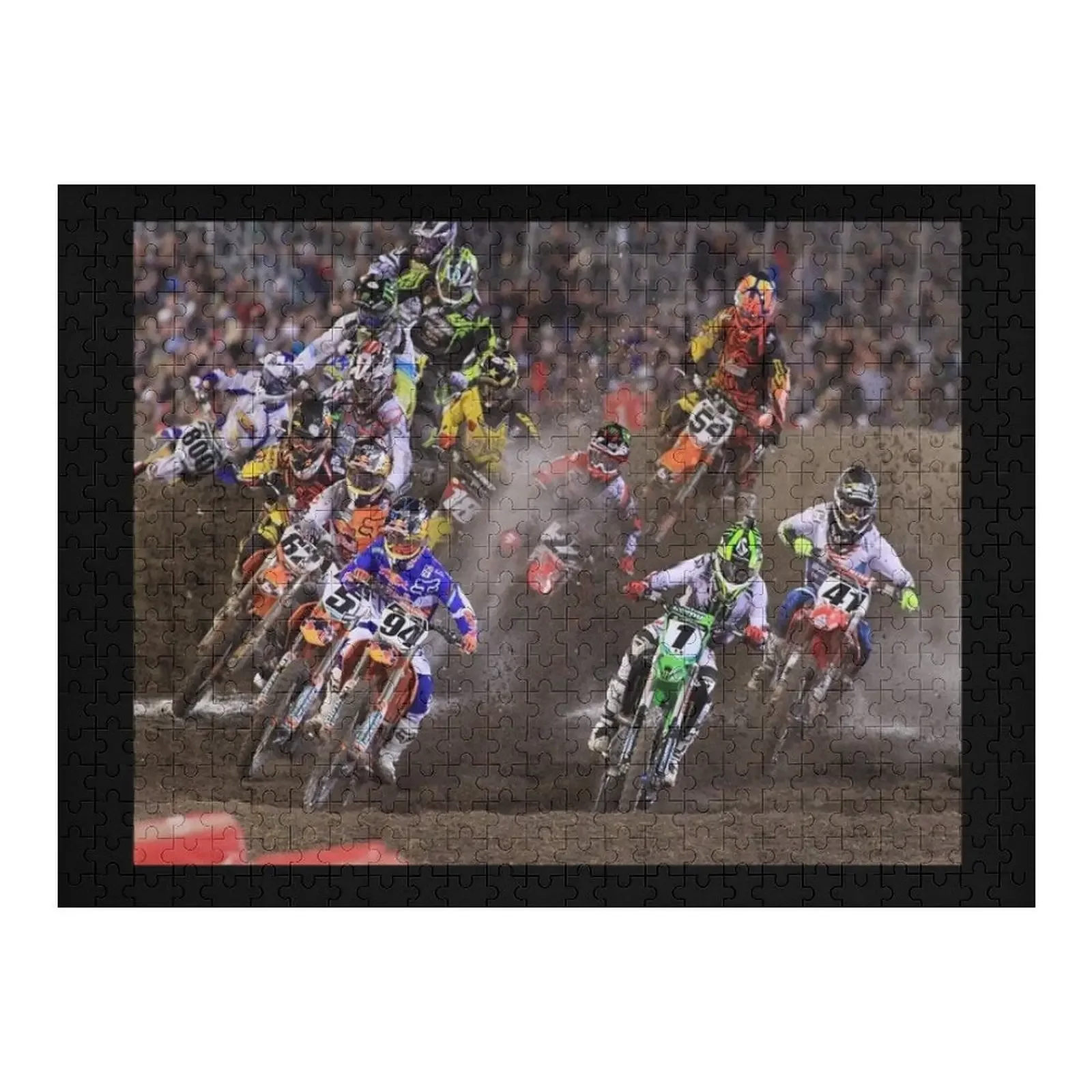 Daytona-rompecabezas de Supercross, foto personalizada, regalo de madera, nombre personalizado, rompecabezas de madera