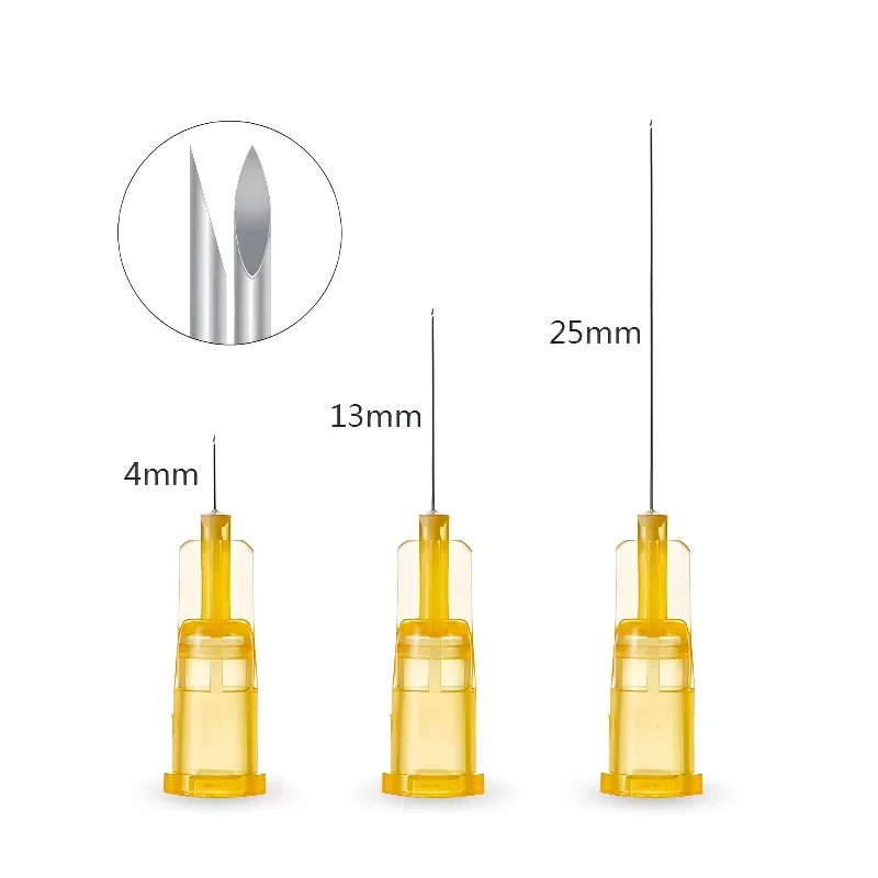 Pijn minder Sma-ll Nee dle 27g 38mm 33g 4mm 34g 4mm 34g 1.5mm 34g 2.5mm Wegwerp Spuiten Voor Ooglid Lip Gezicht Filler Tool