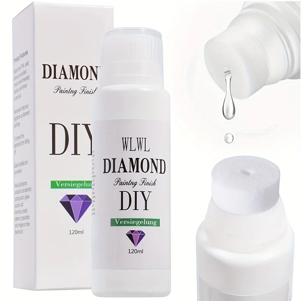 DIY Diamond Painting Conserver Permanent Hold & Shine Effect Sealer for All 5D Diamond Painting Brightener Glue