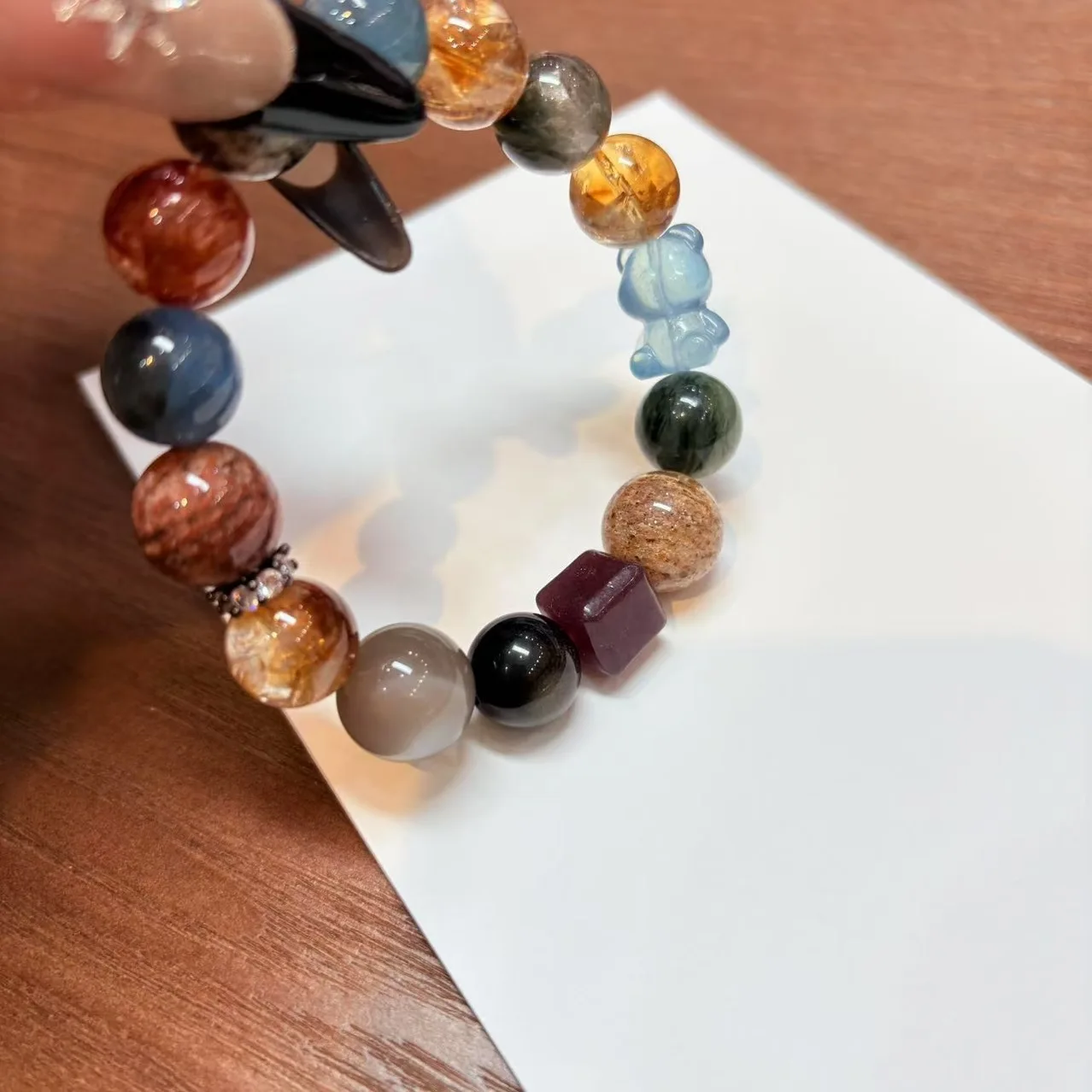 

Natural Multi-treasure Crystal Bracelet Men and Women Lucky Bracelet Couple Ethnic Style Jewelry Niche Design