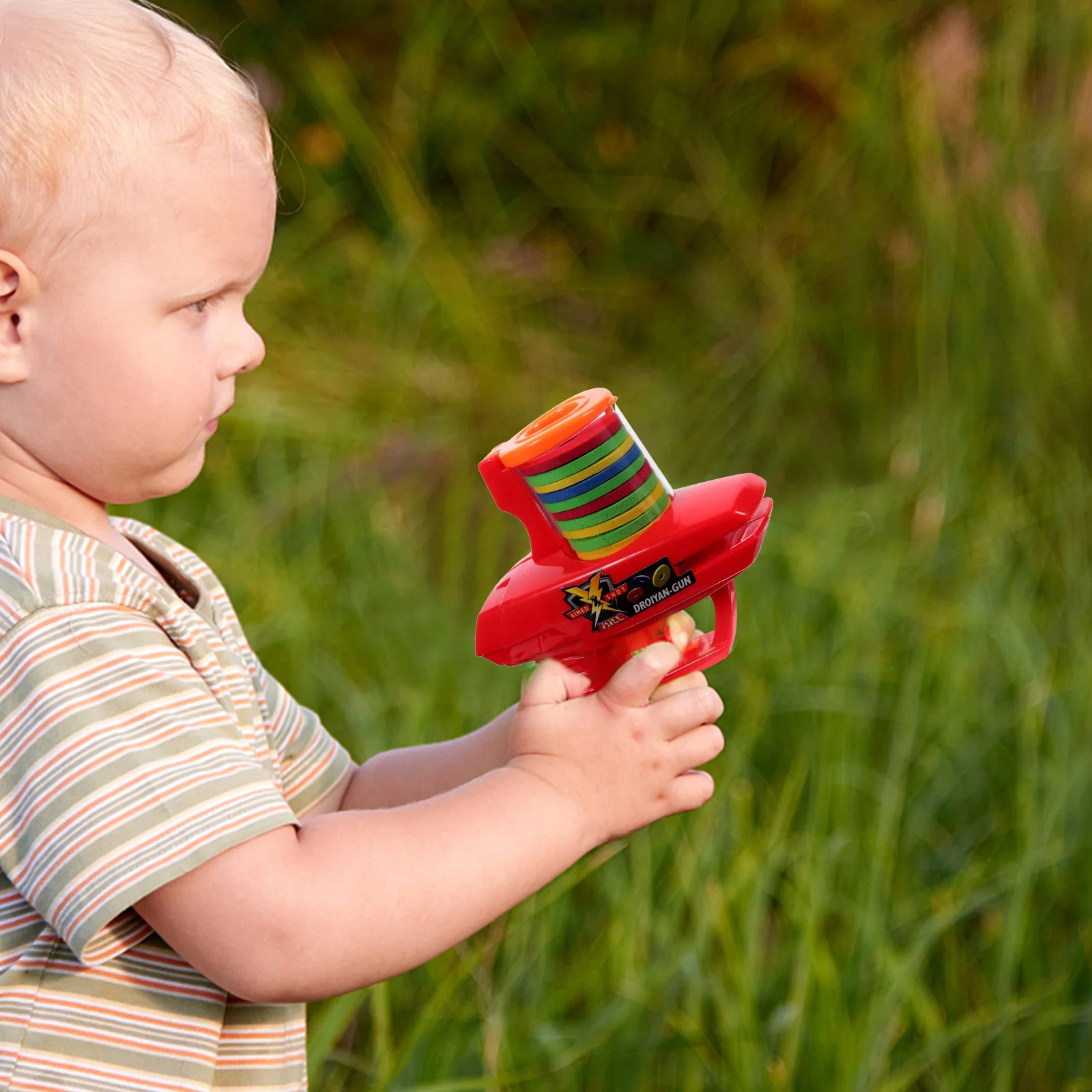 2 Stück Disc Launcher fliegendes Spielzeug Spielzeug Untertasse necken Outdoor-Füller jagen Sport