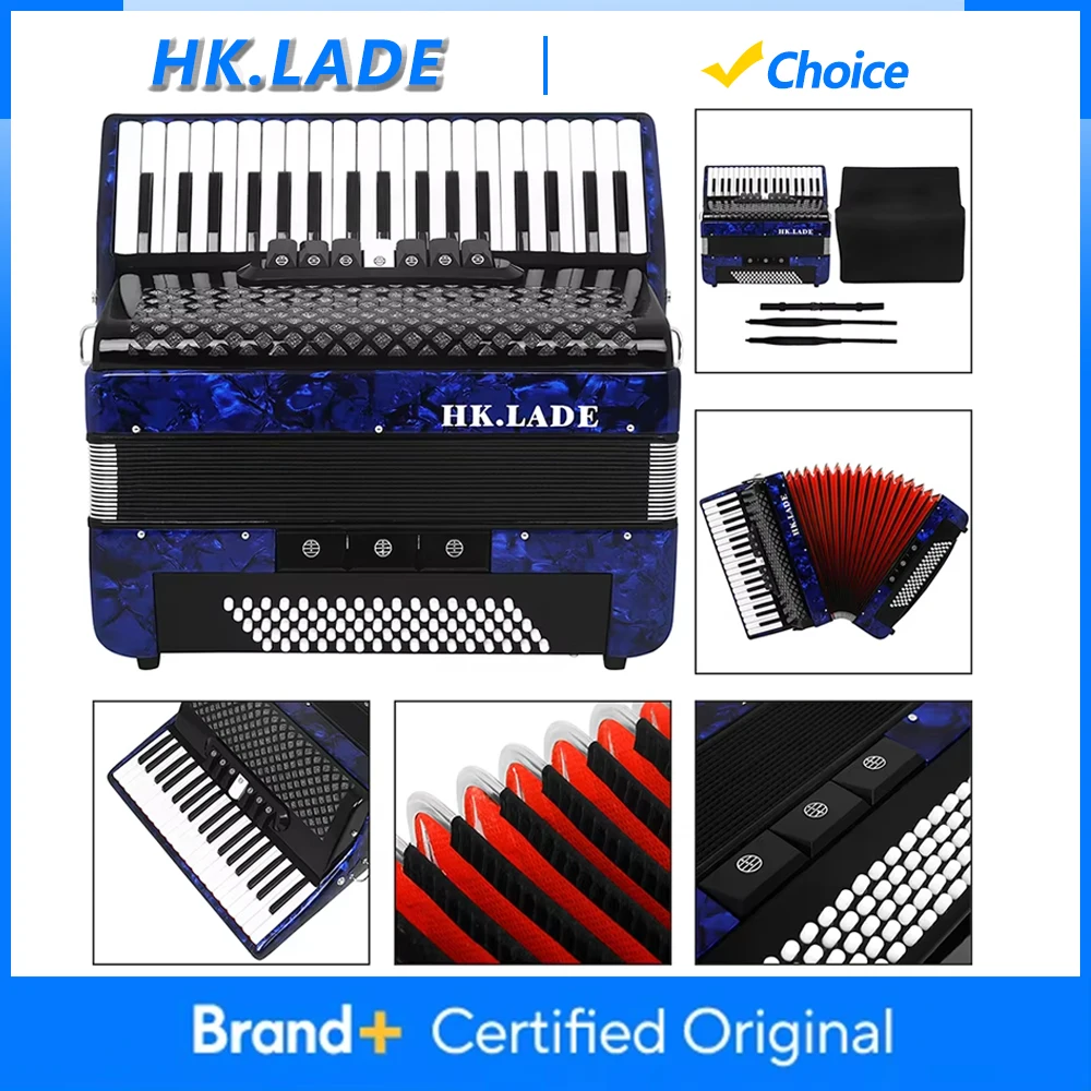 

HK.LADE AH-30 37 Keys Accordion 80 Bass Accordion with Bag Professional Keyboard Instrument for Grading Performance/Teaching