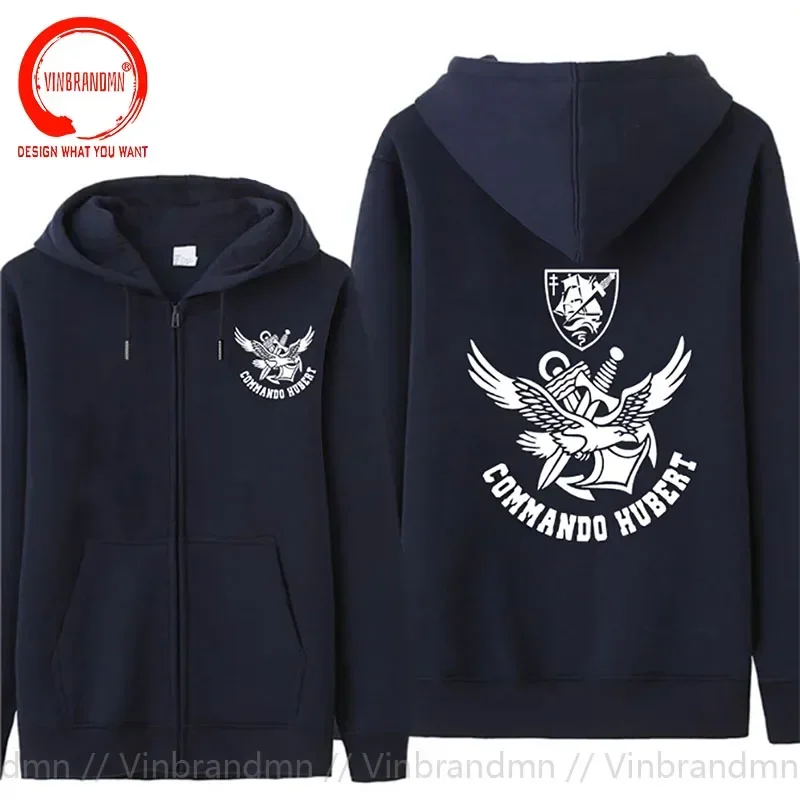 French Marines Special Forces Combat Swimmer Frogmen Commando Hubert Marine Hooded Sweatshirt Fleece Hoodies Streetwear Jacket