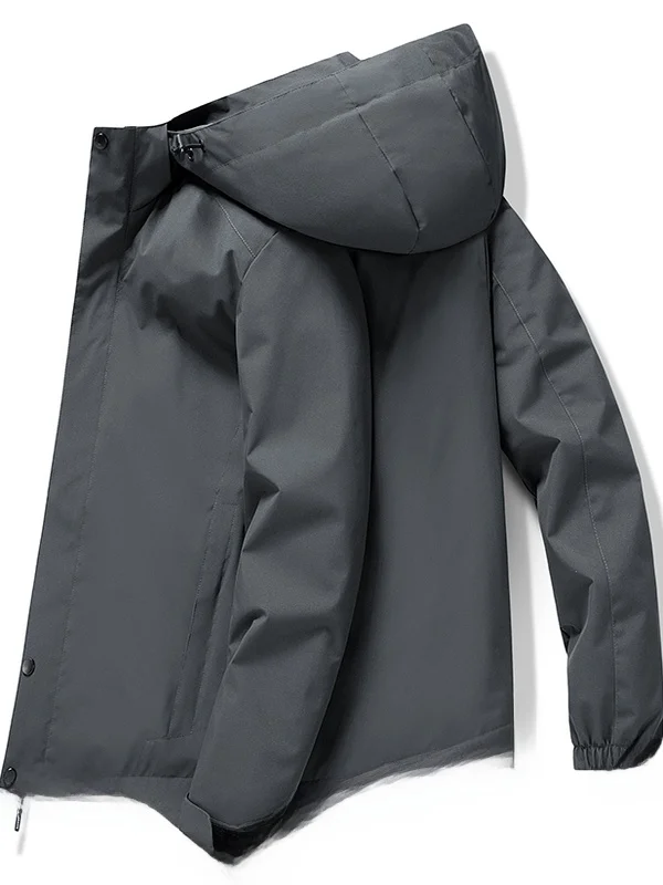 

Мужская свободная куртка на весну-осень, новая повседневная модель с капюшоном, ветрозащитная, утепленная, из полиэфирного волокна, для молодежи, на каждый день