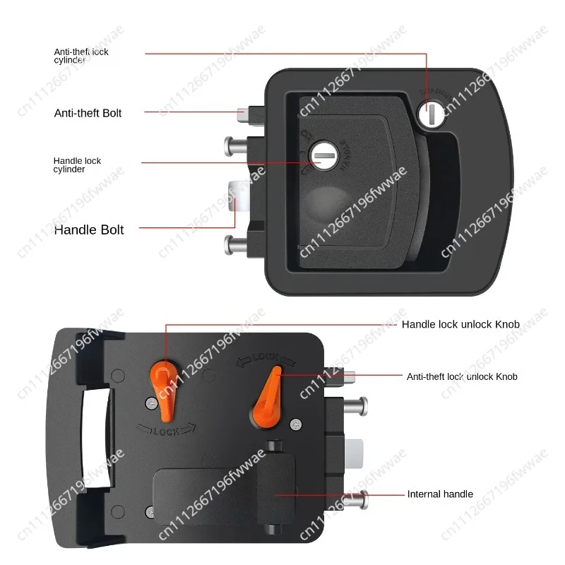 For Manual RV Door Lock Zinc Alloy Double Lock Cylinder C-class IP54 Waterproof Dustproof Panel Lock