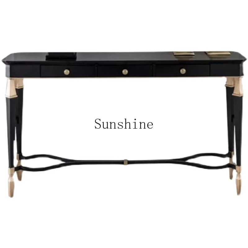 American-style solid wood entry against the wall, ultra-narrow, fashionable and simple, new Chinese-style entrance cabinet