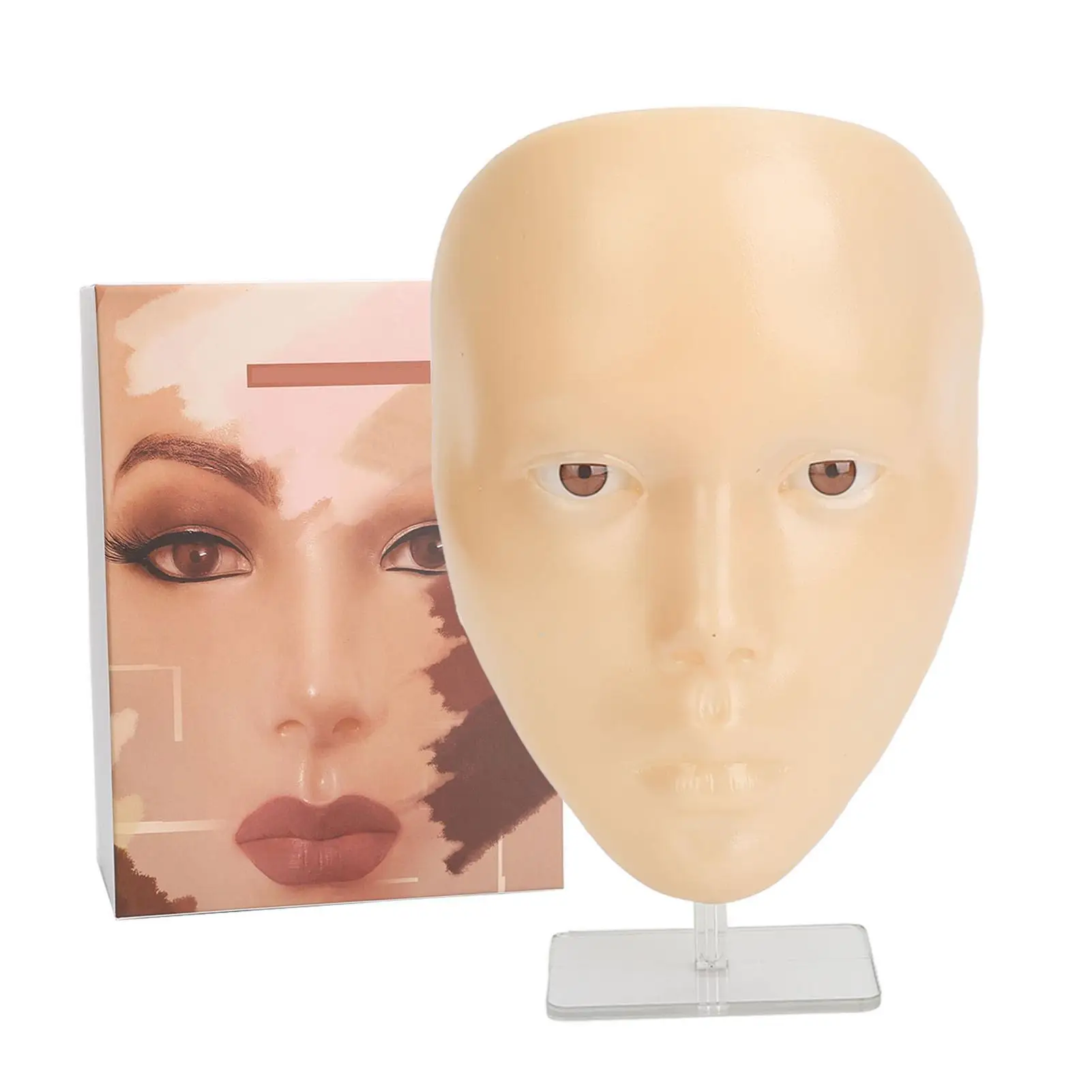 

Silicone Makeup Mannequin Full Face 5D Practice Face Reusable Easy Clean Multifunctional Tool for beginners