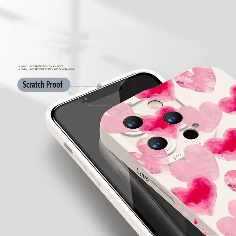 Rainbow Love Heart Pattern Phone Case For Xiaomi Mi 11 Lite 5G 14 13T 13 12T 12 Poco F6 F5 X6 X5 X3 M6 Pro Shockproof Soft Cover