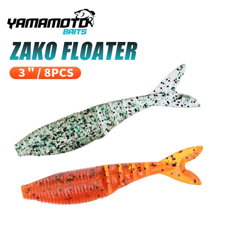 Yamamoto Zako 3 – Señuelo blando articulado cola horquilla 7,6 cm 8 uds