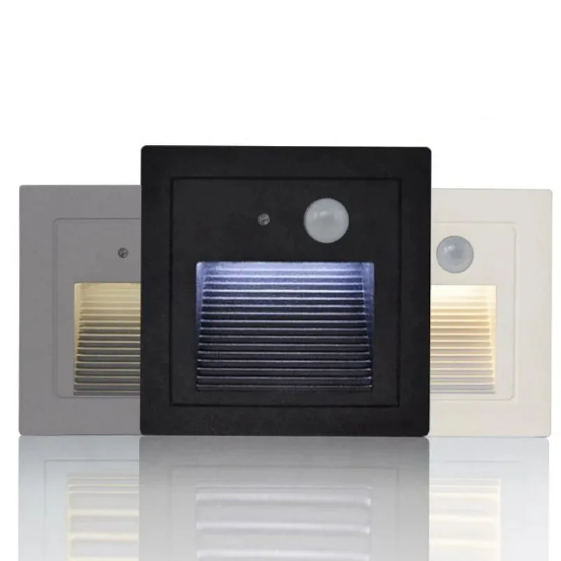 Step Light with Motion Sensor Aluminum Embedded Aisle Dusk To Dawn Outdoor Indoor Stair Lights for Real Estate