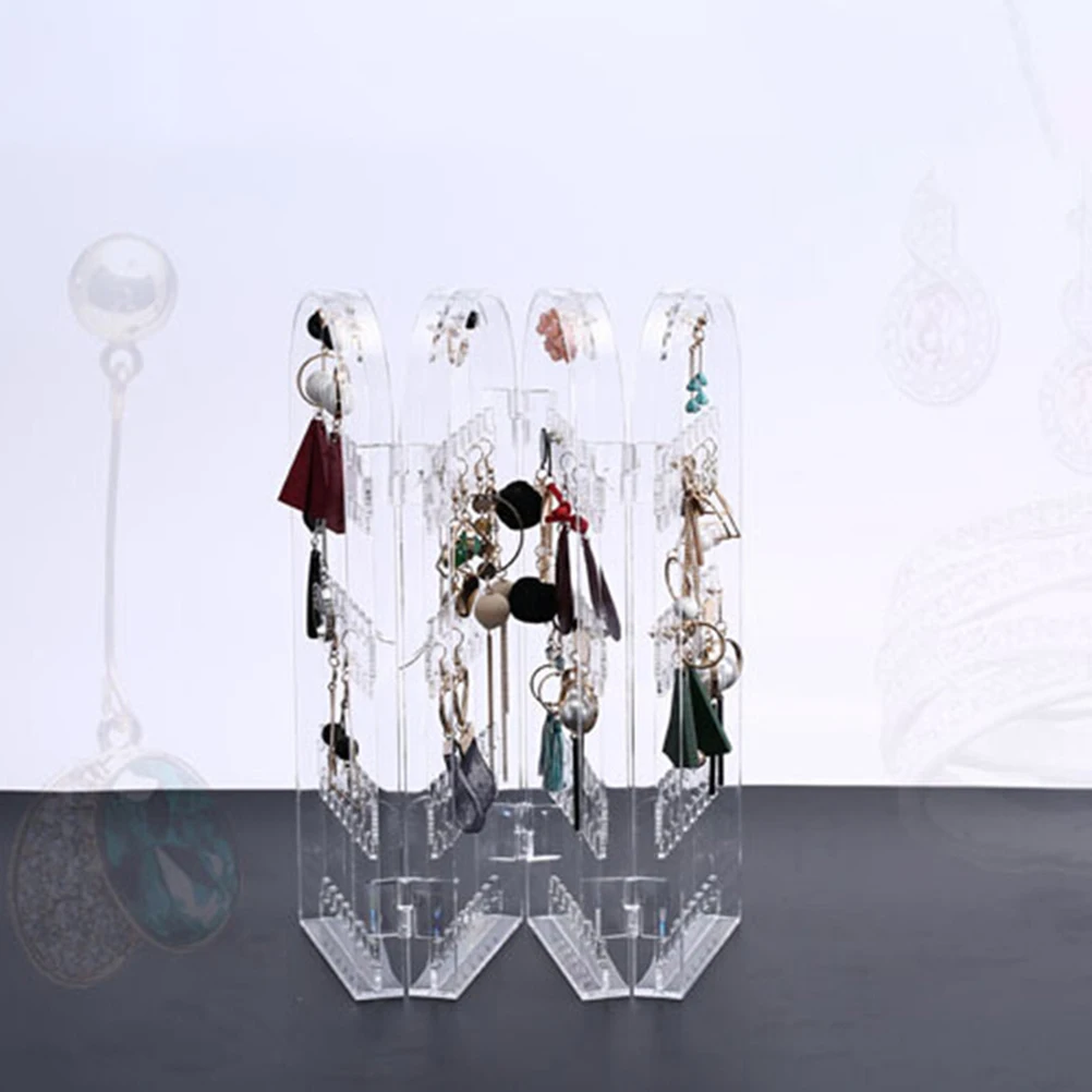 

Ear Studs Display Stand Transparent Jewelry Earring Holder Organizer Screen Dust-free Rack