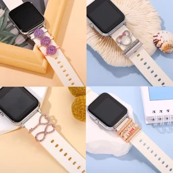 Cartoon dekoracyjne Charms dla Apple Watchband silikonowe akcesoria do paska Charm Nails miękka bransoletka Watch Band Charm dla Iwatch