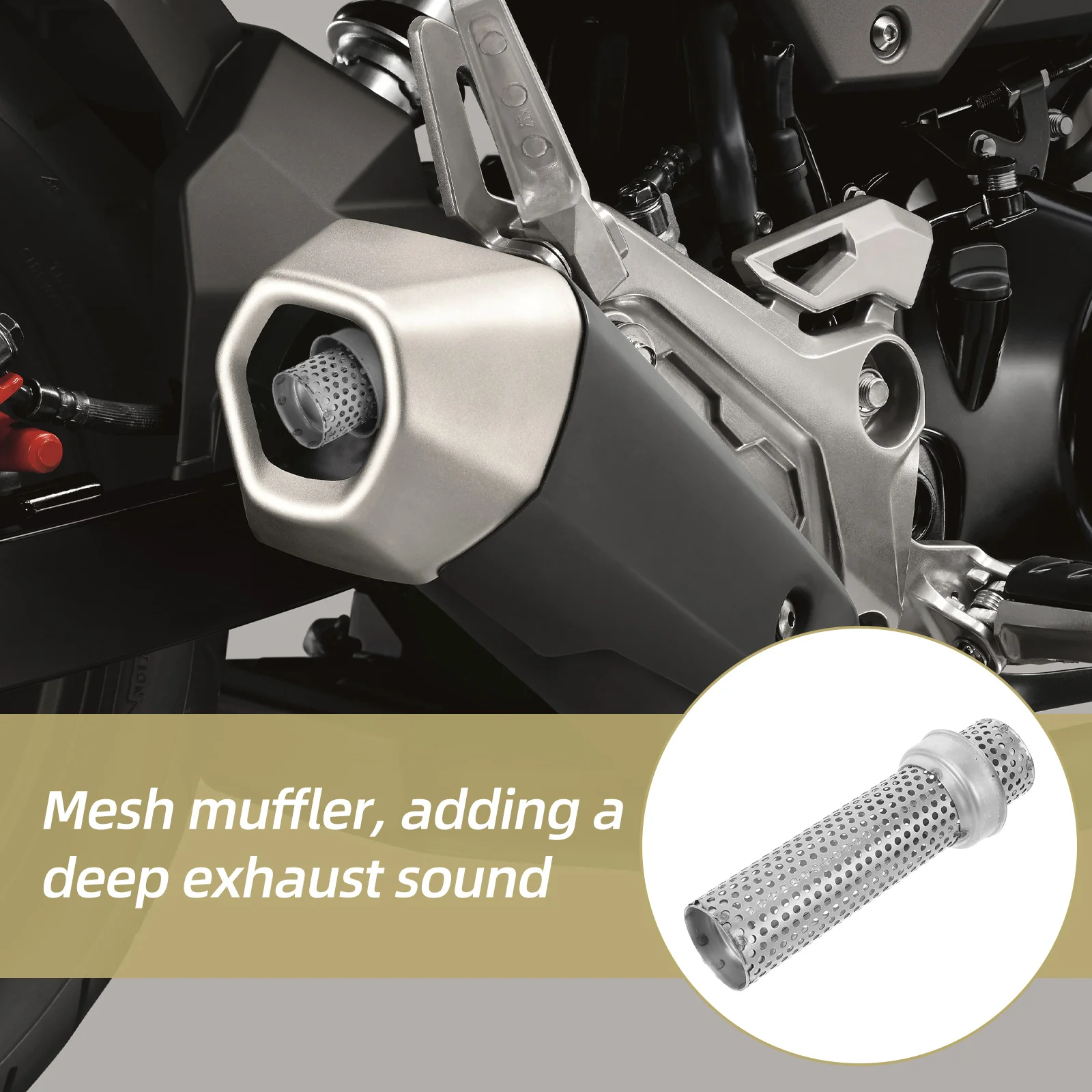 

Motorcycle Muffler Universal Fit For Atv Exhaust System Deep Sound Performance Noise Reduction Tip Replacement