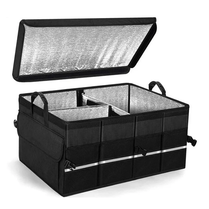 Oxford Cloth Foldable Car Trunk Organizer - Waterproof Storage Box with Cool & Warm Keeping Function
