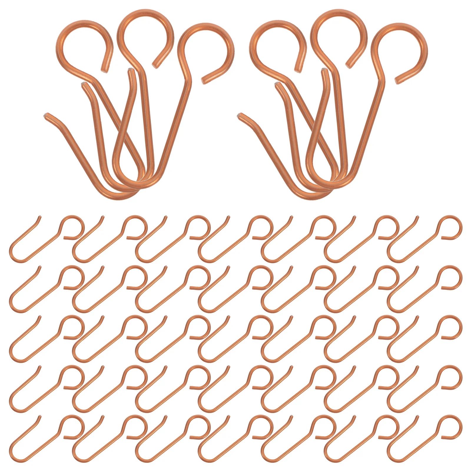 

60pcs Metal S Hooks for Curtain Track Rollers Drapes Ceiling Mounted Quiet Slide Home Decor Hardware